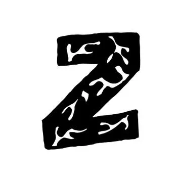 Hand dawn vector letter Z isolated on white background Stock Illustration