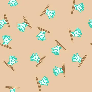 Hand dead zombie vector seamless pattern Stock Illustration