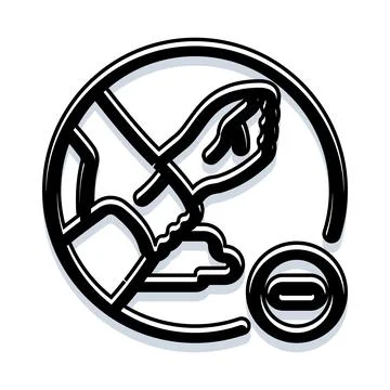 Hand deleting data removing information icon concept Stock Illustration