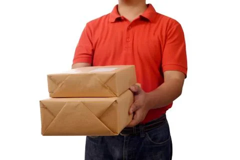 Hand deliver a package Stock Photos