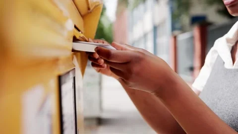 Hand Delivering A Full Mailbox Of Letters Stock Footage 313356658