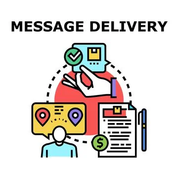Hand delivering message parcel tracking service Stock Illustration