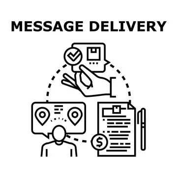 Hand delivering message parcel tracking service Stock Illustration