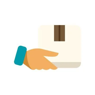 Hand delivering package box receiving a shipment Stock Illustration