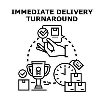 Hand delivering rapid express order shipment concept Stock Illustration