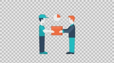 Hand Delivery colored animation flat computer generated icons clips alpha Stock Footage 59317521