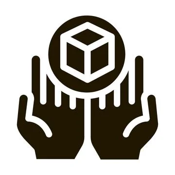 Hand delivery icon Vector Glyph Illustration Stock Illustration