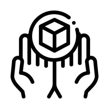 Hand delivery icon vector outline illustration Stock Illustration