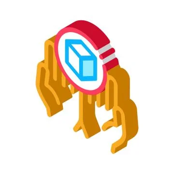 Hand delivery isometric icon vector illustration Illustrazione stock