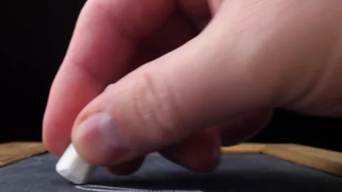 Hand Demonstrating Chalk Writing ABCD on Blackboard 스톡 동영상 316484058