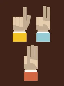 Hand design over brown background, vector illustration Stockillustratie