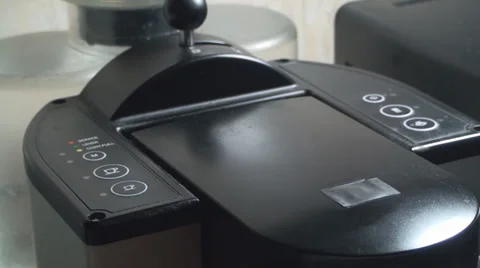 Hand Detail On A Espresso Machine Stock-Footage 34296019