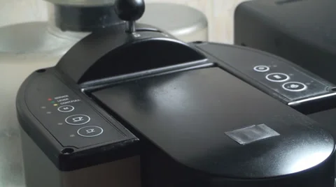 Hand Detail On A Espresso Machine Video stock 34296025