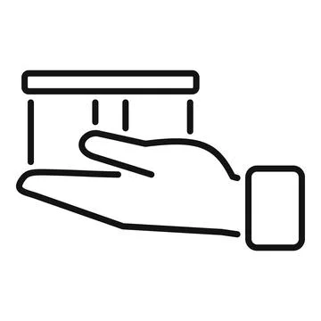 Hand detecting virtual button with sensor, futuristic interface technology Illustrazione stock