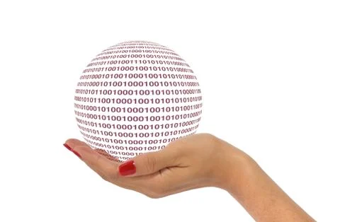 Hand with digital ball Stock Illustration