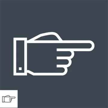 Hand Direction Thin Line Vector Icon Stock Illustration