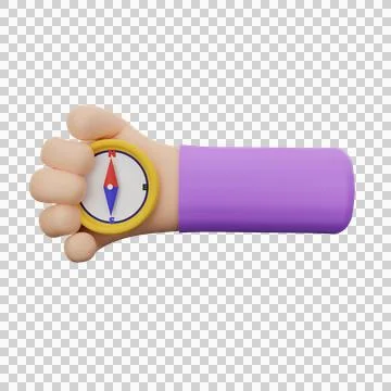 Hand with directional compass concept Stock Illustration