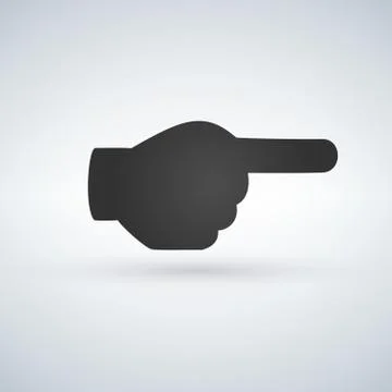Hand directional pointer icon on white background. Vector illustration. Illustrazione stock