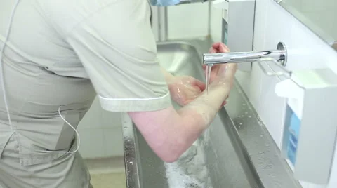 Hand disinfection before the surgery Stock Footage 50168372