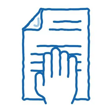 Hand On Document doodle icon hand drawn illustration Stock Illustration