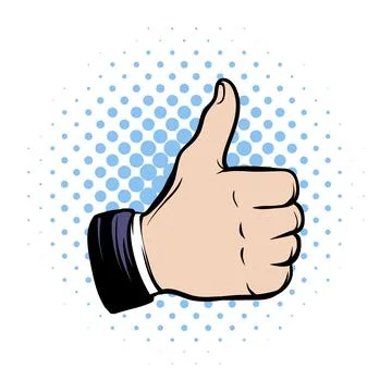 Hand doing a thumb up comics icon Stock Illustration