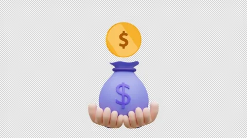 Hand With Dollar Bag Icon Stock Footage 308719691