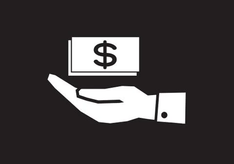 Hand Dollar Icon Stock Illustration