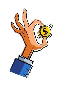 Hand with dollar Stock Illustration