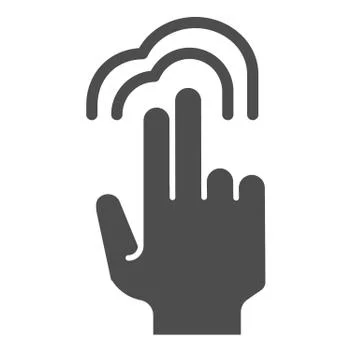 Hand double click solid icon. Double tap vector illustration isolated on white 스톡 일러스트