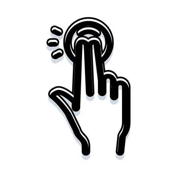Hand double tapping a touch screen interface gesture 스톡 일러스트