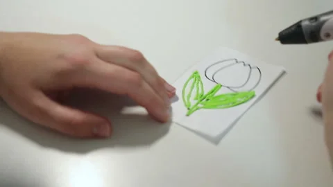 Hand draw 3D by pen Stock Footage 87349868