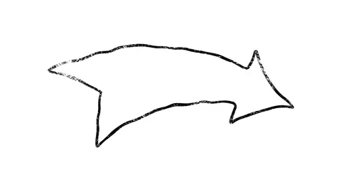 Hand Draw Arrow Pointing to Oval. Arrow Up whiteboard animation 4K Motion 库存影片 150767603