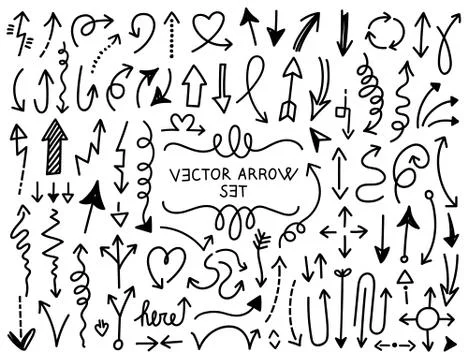 Hand draw arrow vector set 4 Stock Illustration