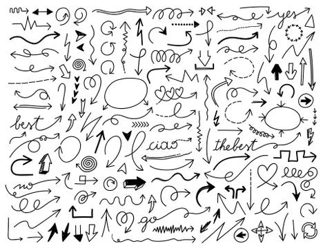 Hand draw arrow vector set Stock Illustration