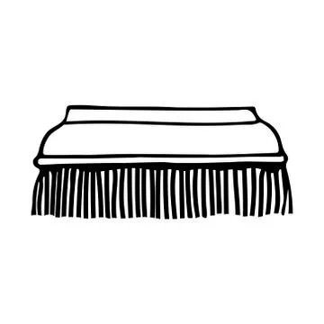 Hand-draw black vector illustration of a paintbrush with wooden handle isolat Illustration