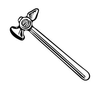 Hand-draw black vector illustration of metallic locksmith tool isolated on a Stock Illustration