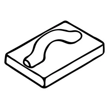 Hand-draw black vector illustration of a wooden or plastic trowel with a handle Illustration