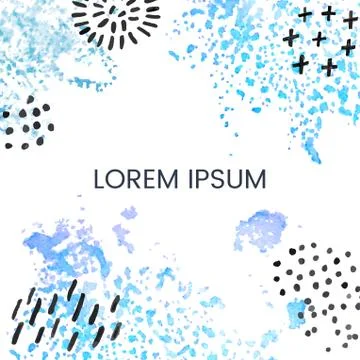 Hand draw blue frame abstract template Stock Illustration