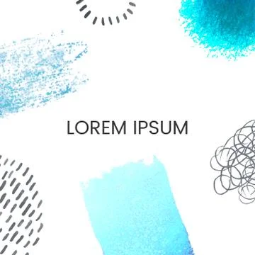 Hand draw blue frame abstract template Stock Illustration