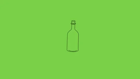 Hand draw bottle open cap with green screen background. Stock Footage 252556815