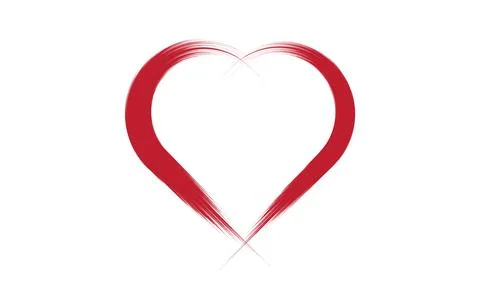 Hand draw brush heart shape vector art Illustrazione stock