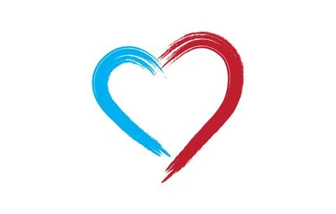 Hand draw brush heart shape vector art Illustrazione stock