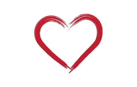 Hand draw brush heart shape vector art Illustrazione stock