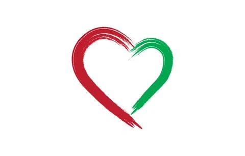 Hand draw brush heart shape vector art Illustrazione stock