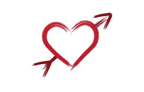 Hand draw brush heart shape vector art Stock Illustration