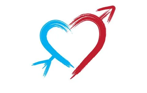 Hand draw brush heart shape vector art Stock Illustration