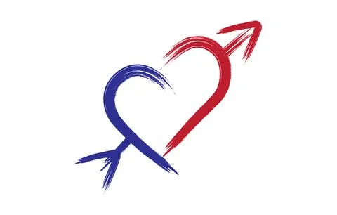 Hand draw brush heart shape vector art Stock Illustration