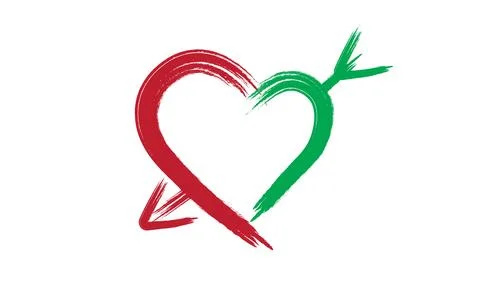 Hand draw brush heart shape vector art Stock Illustration