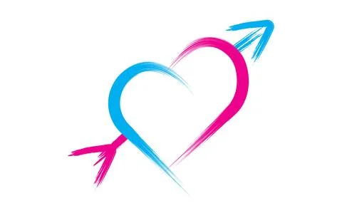 Hand draw brush heart shape vector art Stock Illustration