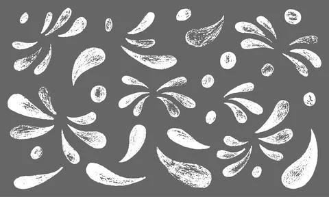 Hand draw brush quotes, commas, ornament, marks, splash, flourish set. Vector イラスト素材
